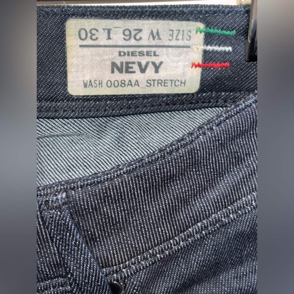 Diesel Nevy Slim Straight Stretch Jeans Low Dark Wash 26x30 Italy (2009) Women's - Picture 10 of 13